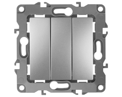 Выключатель 3-кл. IP20 12-1107-03 250В 10АХ алюминий ЭРА (Б0014671)