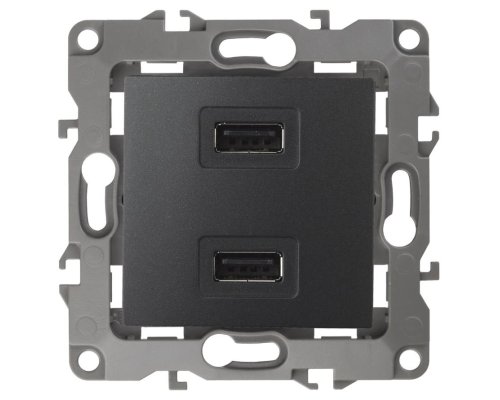 Зарядное устройство 12-4110-05 USB 230В/5В-2100мА IP20 антрацит ЭРА (Б0027495)