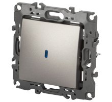 Выключатель 1-кл. с подсветкой 12-1102-16 250В 10АХ серия 12 титан ЭРА (Б0065718)