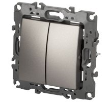 Выключатель 2-кл. 12-1104-16 250В 10АХ серия 12 титан ЭРА (Б0065710)