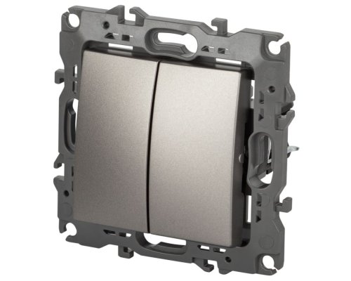 Выключатель 2-кл. 12-1104-16 250В 10АХ серия 12 титан ЭРА (Б0065710)