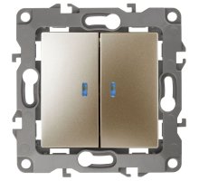 Выключатель 2-кл. с подсветкой скрытой установки 12-1105-04 250В 10АХ серия 12 ЭРА (Б0014660)