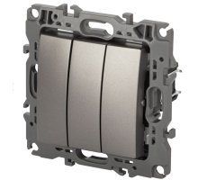 Выключатель 3-кл. 12-1107-16 250В 10АХ серия 12 титан ЭРА (Б0065703)