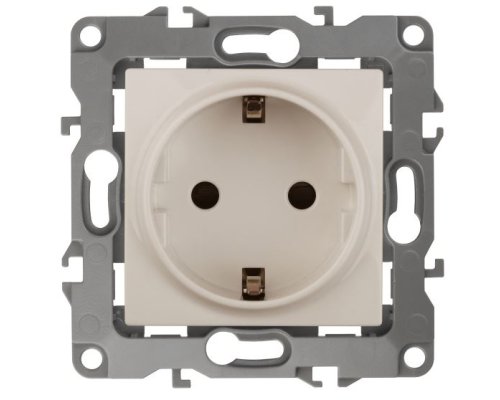 Розетка 12-2101-02 16A IP20 250В 2P+E серия 12 слоновая кость Schuko (Б0014676)