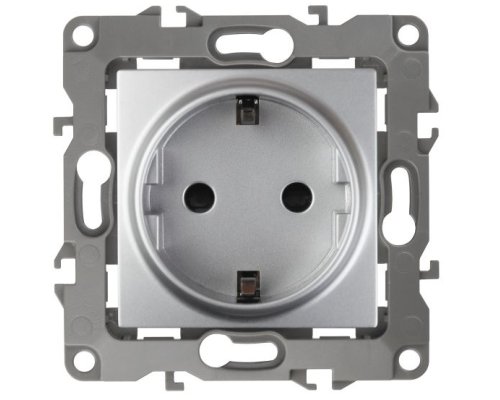 Розетка 12-2101-03 16A IP20 250В 2P+E серия 12 алюминий Schuko (Б0014677)