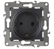 Розетка 12-2101-05 16A IP20 250В 2P+E серия 12 антрацит Schuko (Б0014679)