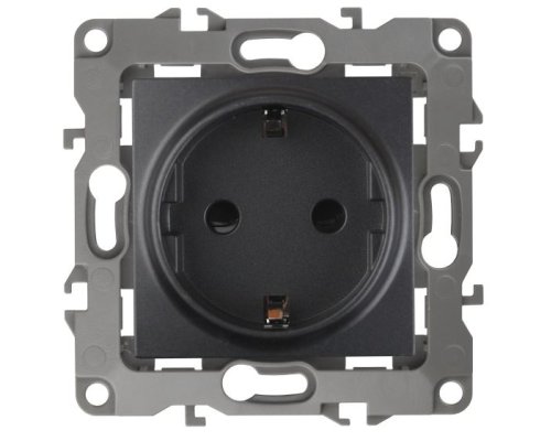 Розетка 12-2101-05 16A IP20 250В 2P+E серия 12 антрацит Schuko (Б0014679)