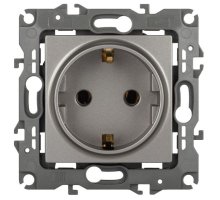 Розетка 12-2101-16 16А 250В 2P+E серия 12 титан Schuko (Б0065662)