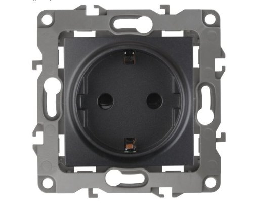 Розетка 12-2102-05 16А IP20 250В 2P+E серия 12 антрацит Schuko (Б0014691)