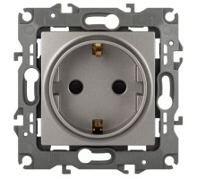 Розетка 12-2102-16 16А 250В 2P+E серия 12 титан Schuko (Б0065651)