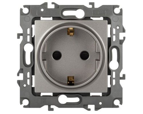 Розетка 12-2102-16 16А 250В 2P+E серия 12 титан Schuko (Б0065651)