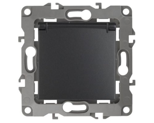 Розетка 12-2103-05 16А IP20 250В 2P+E серия 12 антрацит Schuko (Б0014697)