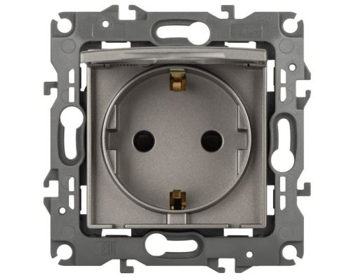 Розетка 12-2103-16 16А 250В 2P+E серия 12 титан Schuko (Б0065722)