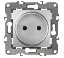 Розетка 12-2105-03 16А IP20 250В 2P серия 12 алюминий ЭРА (Б0018256)