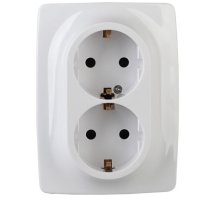 Розетка двойная 12-2106-01 16А IP20 250В 2X2P+E серия 12 белый Schuko (Б0031228)