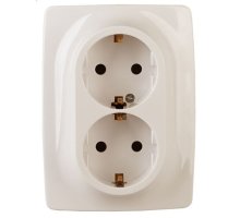 Розетка двойная 12-2106-02 16А IP20 250В 2X2P+E серия 12 слоновая кость Schuko (Б0031229)