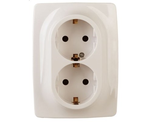 Розетка двойная 12-2106-02 16А IP20 250В 2X2P+E серия 12 слоновая кость Schuko (Б0031229)