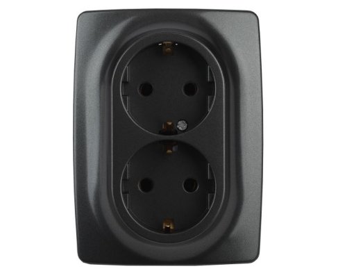 Розетка двойная 12-2106-05 16А IP20 250В 2X2P+E серия 12 антрацит Schuko (Б0031232)
