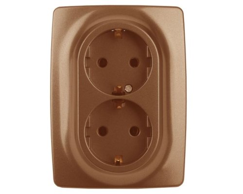 Розетка двойная 12-2106-14 16А IP20 250В 2X2P+E серия 12 медь Schuko (Б0031236)