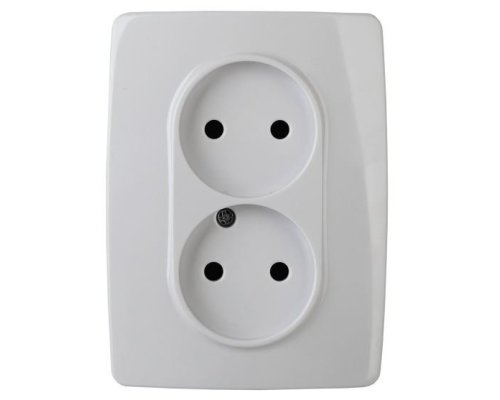 Розетка двойная 12-2107-01 16А IP20 250В 2X2P серия 12 белый ЭРА (Б0031238)