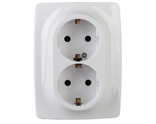 Розетка 12-2108-01 16А IP20 250В 2X2P+E серия 12 белый Schuko (Б0036442)