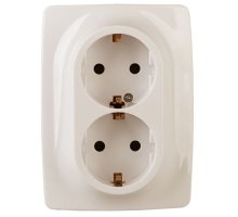 Розетка 12-2108-02 16А IP20 250В 2X2P+E серия 12 слоновая кость Schuko (Б0036443)