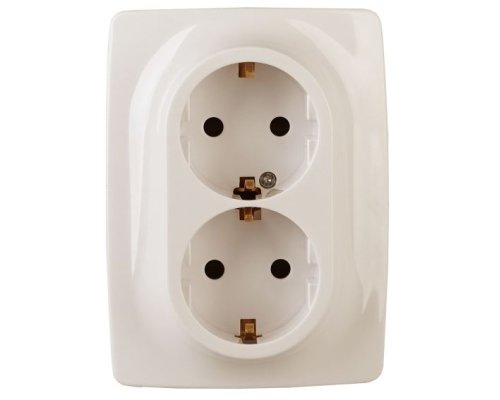 Розетка 12-2108-02 16А IP20 250В 2X2P+E серия 12 слоновая кость Schuko (Б0036443)