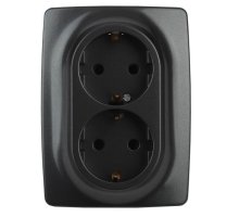 Розетка 12-2108-05 16А IP20 250В 2X2P+E серия 12 антрацит Schuko (Б0036446)