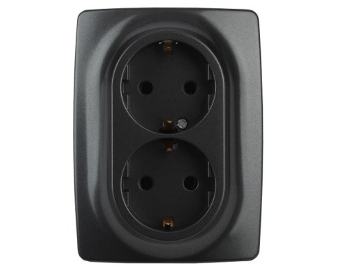 Розетка 12-2108-05 16А IP20 250В 2X2P+E серия 12 антрацит Schuko (Б0036446)