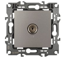 Розетка TV одиночная 12-3101-16 серия 12 титан ЭРА (Б0065717)