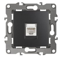 Розетка RJ45 12-3107-05 IP20 серия 12 антрацит ЭРА (Б0014727)