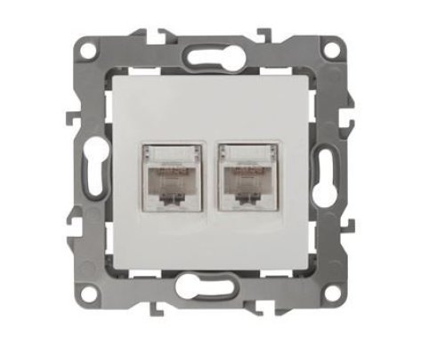 Розетка двойная 12-3108-01 IP20 2XRJ45 серия 12 белый ЭРА (Б0014729)