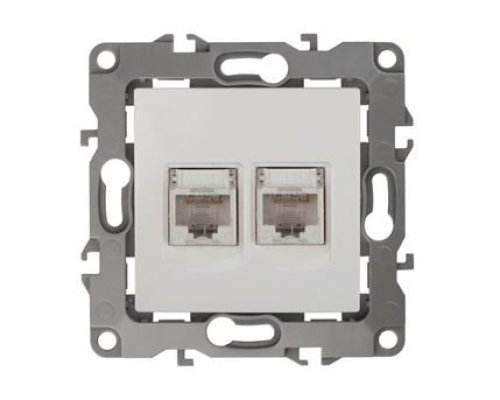 Розетка двойная 12-3108-02 IP20 2XRJ45 серия 12 слоновая кость ЭРА (Б0014730)