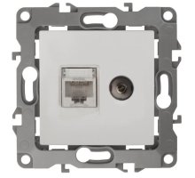 Розетка RJ45+TV 12-3110-01 IP20 серия 12 белый ЭРА (Б0027441)