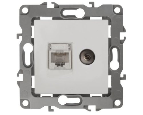 Розетка RJ45+TV 12-3110-01 IP20 серия 12 белый ЭРА (Б0027441)