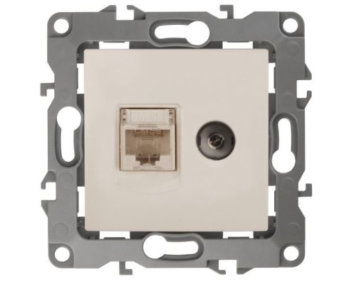 Розетка RJ45+TV 12-3110-02 IP20 серия 12 слоновая кость ЭРА (Б0027442)