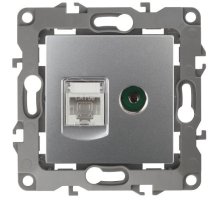 Розетка RJ45+TV 12-3110-03 IP20 серия 12 алюминий ЭРА (Б0027443)