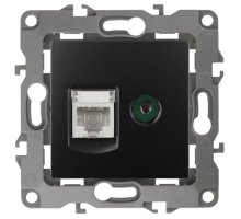 Розетка RJ45+TV 12-3110-05 IP20 серия 12 антрацит ЭРА (Б0027445)