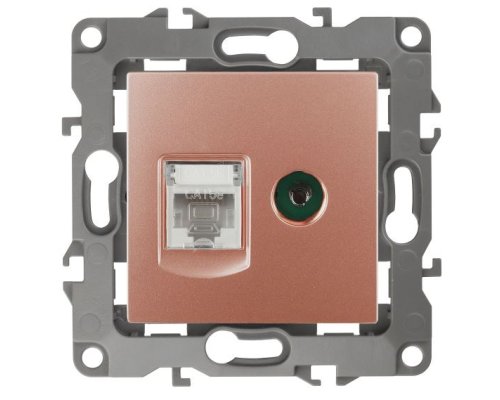 Розетка RJ45+TV 12-3110-14 IP20 серия 12 медь ЭРА (Б0027449)