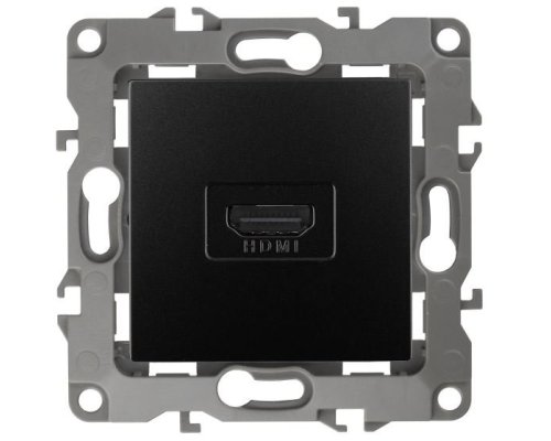 Розетка HDMI 12-3114-05 IP20 серия 12 антрацит ЭРА (Б0027485)