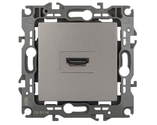 Розетка HDMI 12-3114-16 серия 12 титан ЭРА (Б0065714)