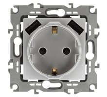 Розетка с 2xUSB 12-4109-03 16А 250В 5В-3А 2P+E серия 12 алюминий ЭРА (Б0047842)