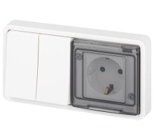 Блок: розетка с выключателем СУ Эксперт 11-7522-01 16A-10AX IP55 250В белый ЭРА (Б0063274)