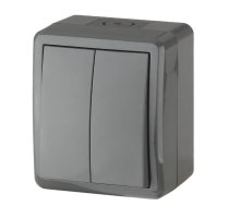 Выключатель 2-кл. ОУ Эксперт IP54 11-1404-03 250В 10АХ серый ЭРА (Б0020676)