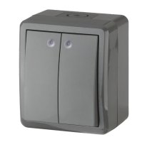 Выключатель 2-кл. ОУ Эксперт IP54 11-1405-03 250В 10АХ серый ЭРА (Б0020678)