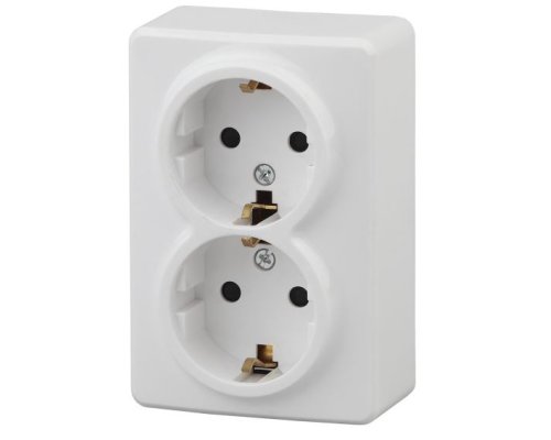 Розетка двойная ОУ Эксперт 11-2205-01 16А IP20 250В 2х2P+E белый Schuko (Б0020691)