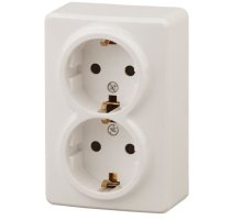 Розетка двойная ОУ Эксперт 11-2205-02 16А IP20 250В 2х2P+E слоновая кость Schuko (Б0020692)