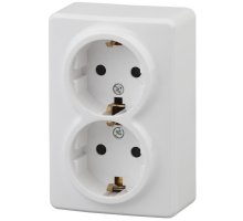 Розетка двойная ОУ Эксперт 11-2206-01 16А IP20 250В 2х2P+E белый Schuko (Б0020694)