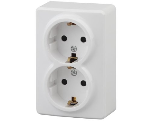 Розетка двойная ОУ Эксперт 11-2206-01 16А IP20 250В 2х2P+E белый Schuko (Б0020694)