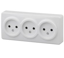 Розетка тройная ОУ Эксперт 11-2207-01 16А IP20 250В 3х2P белый ЭРА (Б0020697)